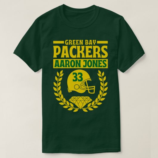 T-shirt Green Bay Packers Aaron Jones 33 American (Design devant)