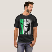 T-shirt Green Believe Lacrosse Motivating Girls Team Retro (Devant entier)