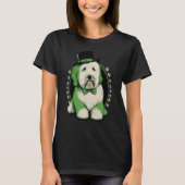 T-shirt Green Bobtail shamrock St Patricks Day Old English (Devant)
