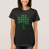 T-shirt Green Buffalo Plaid Shamrock Lucky St Patrick's Da (Devant)