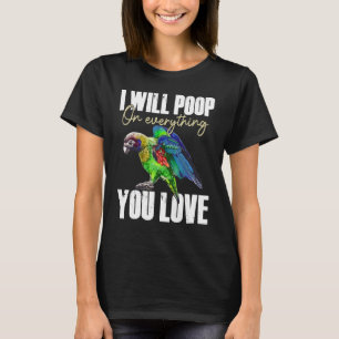 T-shirt Green Cheek Conure Art Hommes Femmes Poop Bird Par