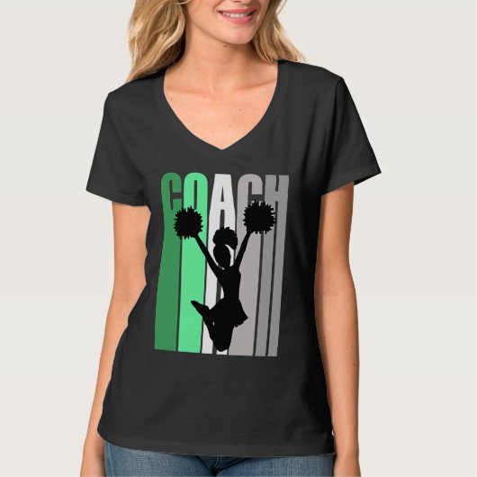 T-shirt Green Coach Of Cheerleading Cheerleader Coach Teac (Devant)