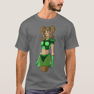 T-shirt Green Cosmic Space Girl