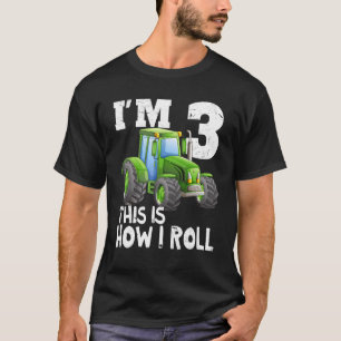 T-shirt Green Farm Tracteur 3ème fête d'anniversaire 3 ans