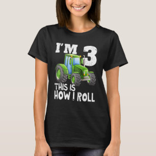 T-shirt Green Farm Tracteur 3ème fête d'anniversaire 3 ans