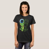 T-shirt Green frog with big eyes animal motif with toad (Devant entier)