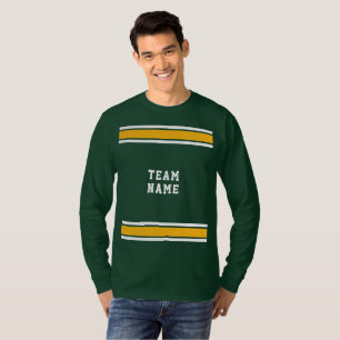 T-shirt Green Gold White Sports Jersey Team Long Sleeve