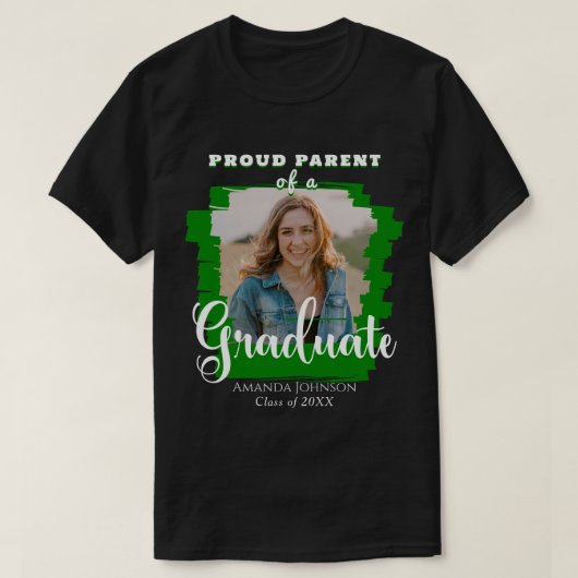 T-shirt Green Graduate Photo Fier Parent Graduation (Design devant)