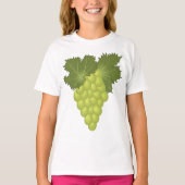 T-shirt Green Grapes Vine Leaves Fresh Fruit (Devant)
