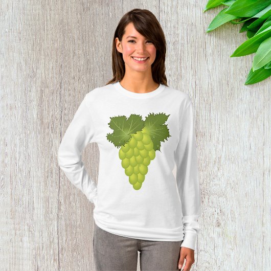 T-shirt Green Grapes Vine Leaves Fresh Fruit