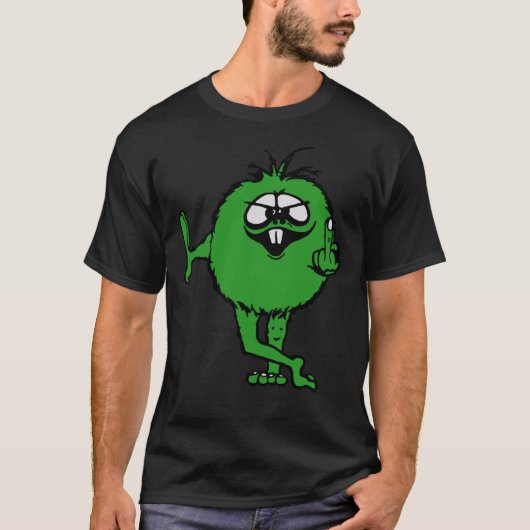 T-shirt Green Guy Flips Bird - Les années 70 Retro  (Devant)