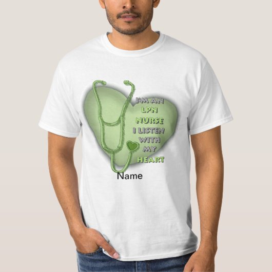 T-shirt Green heart LPN Nurse (Devant)