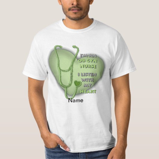T-shirt Green Heart ObGyn Nurse (Devant)