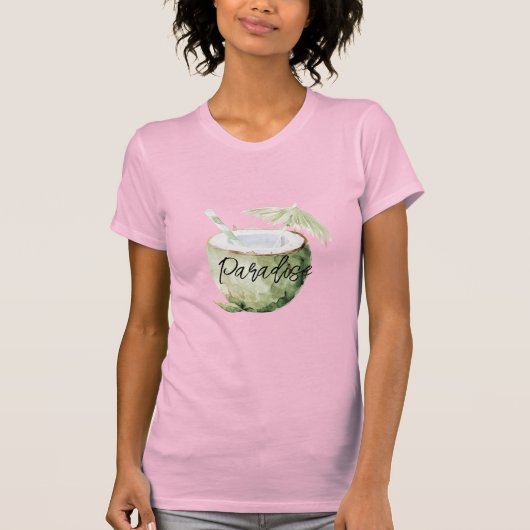 T-shirt Green Island Coconut Paradise (Devant)