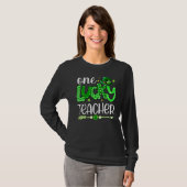 T-shirt Green Leopard Shamrock One Lucky Teacher St Patric (Devant entier)