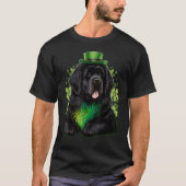 T-shirt Green Newfie Dog shamrock St Patricks Day Newfound (Devant)