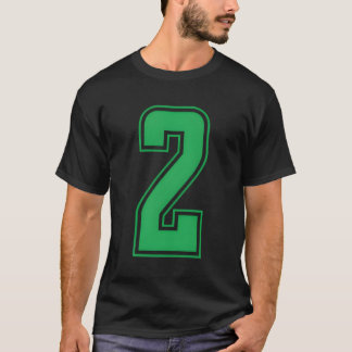 T-shirt Green Numéro 2 Team Junior Sports Numéroté Uniform
