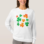 T-shirt Green Orange Clove Shamrock Feuille St Patrick's D (Devant)