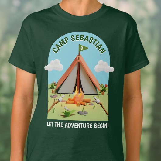 T-shirt Green Outdoors Adventure Camping Fête d'anniversai