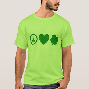 T-shirt Green Peace Love & Shamrocks