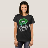 T-shirt Green Pisces Queen Lips Chain Zodiac St Patricks D (Devant entier)