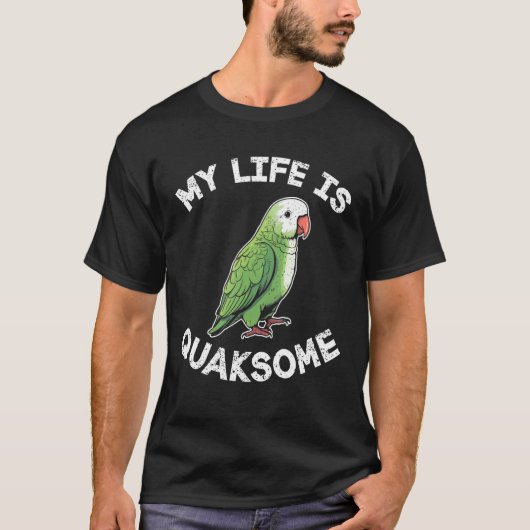 T-shirt green quaker parrot (Devant)