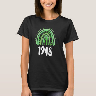 T-shirt Green Rainbow Année De Naissance 1948 Anniversaire