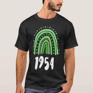 T-shirt Green Rainbow Année De Naissance 1954 Anniversaire