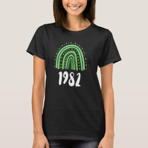 T-shirt Green Rainbow Année De Naissance 1982 Anniversaire