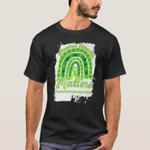 T-shirt Green Rainbow Ribbon Mental Health Awareness Month