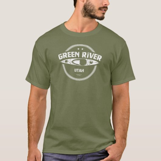 T-shirt Green River Utah Kayak (Devant)