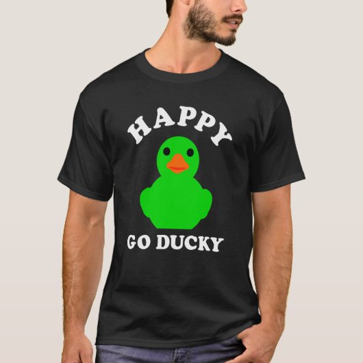 T-shirt Green Rubber Duck Happy Go Ducky Pun St Patricks D (Devant)