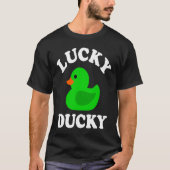 T-shirt Green Rubber Duck Lucky Ducky Quack  St Patricks D (Devant)
