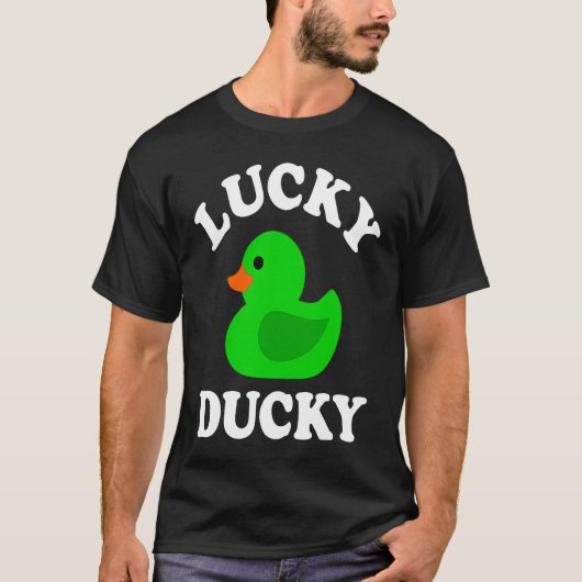 T-shirt Green Rubber Duck Lucky Ducky Quack St Patricks D (Devant)