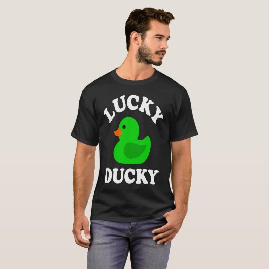 T-shirt Green Rubber Duck Lucky Ducky Quack  St Patricks D (Devant entier)