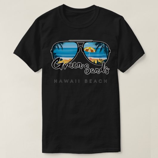 T-shirt Green Sands Beach Hawaii Palm Tree Sung (Design devant)