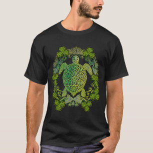 T-shirt Green Sea Turtle Mandala Irish Shamrock C St Part