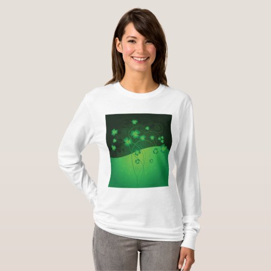 T-shirt Green Shamrock Clover St Patrick’s Day Luck (Devant entier)