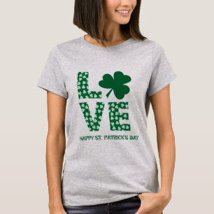 T-shirt Green Shamrock Love Irish Fun St. Patrick's Day