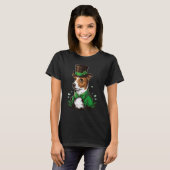 T-shirt Green shamrock on St Patricks Day Jack Russell Ter (Devant entier)