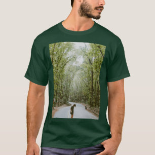 T-shirt Green Trees Plant Nature Forest Road