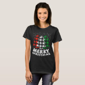T-shirt Green White Red Buffalo Plaid Merry Christmas Tree (Devant entier)