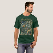 T-shirt GREENERY, FOREST ANIMALS Pheasant, Fox, Green Flor (Devant entier)