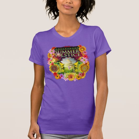 T-shirt Greensboro Summer Solstice Festival Purple 2015 (Devant)