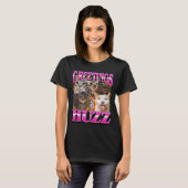 T-shirt Greetings Huzz Funny Cat Meme Bootleg Graphic Men  (Devant entier)
