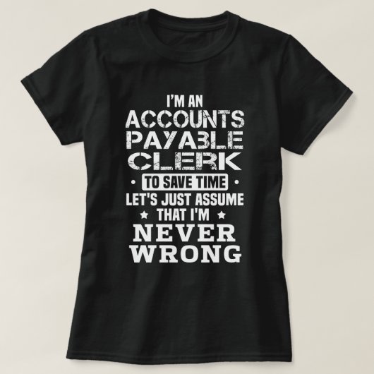 T-shirt Greffier des comptes fournisseurs (Design devant)