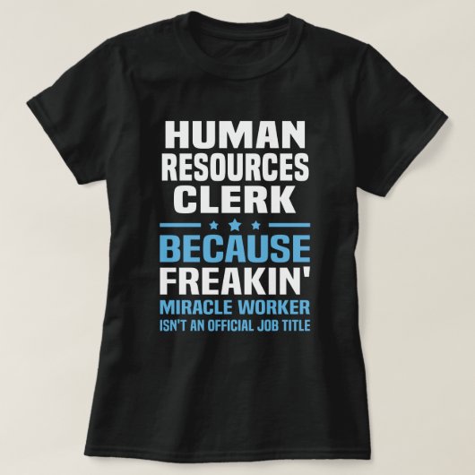 T-shirt Greffier des ressources humaines (Design devant)