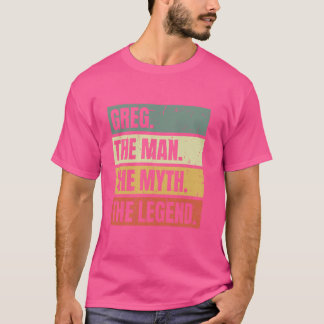 T-shirt Greg Man Myth Légende Citation Retro Funny Meilleu