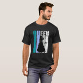 T-shirt Gren Distressed Violin Queen Teal Grey Theme Violi (Devant entier)