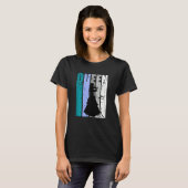 T-shirt Gren Distressed Violin Queen Teal Grey Theme Violi (Devant entier)